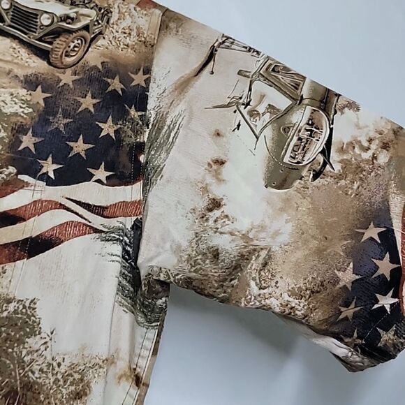 North River U.S. Military Print Button Down Shirt Size Large - Picture 5 of 9